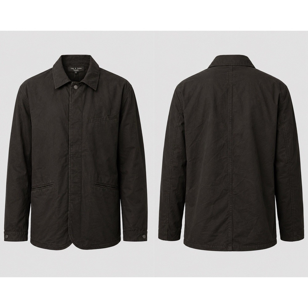 Rag & Bone Men's Jacket - Large  Black Brushed Smooth
